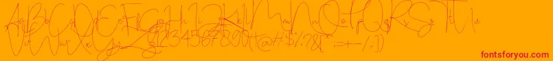 Stealletto Font – Red Fonts on Orange Background