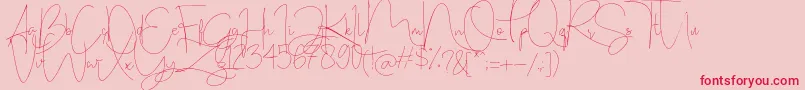 Stealletto Font – Red Fonts on Pink Background