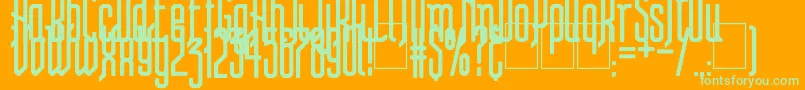 Steam Punk Flyer Font – Green Fonts on Orange Background