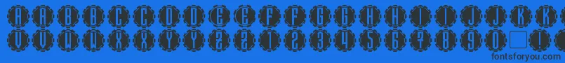 Steamcog Caps Font – Black Fonts on Blue Background