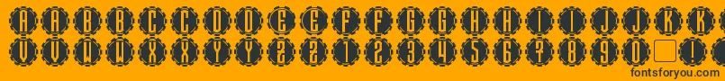 Steamcog Caps Font – Black Fonts on Orange Background