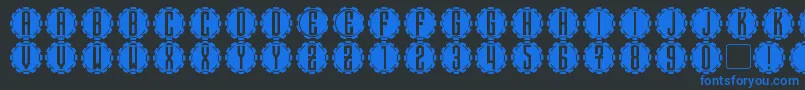 Steamcog Caps Font – Blue Fonts on Black Background