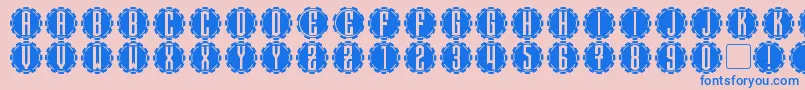 Steamcog Caps Font – Blue Fonts on Pink Background