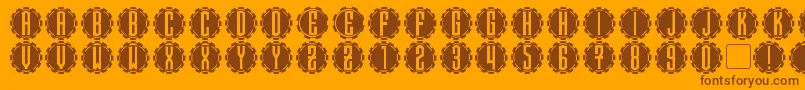 Steamcog Caps Font – Brown Fonts on Orange Background