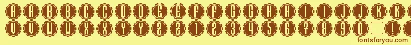 Steamcog Caps Font – Brown Fonts on Yellow Background