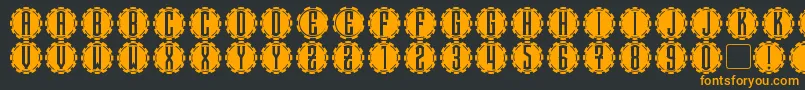 Steamcog Caps Font – Orange Fonts on Black Background