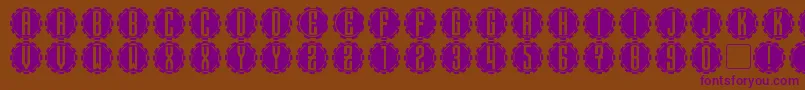 Steamcog Caps Font – Purple Fonts on Brown Background
