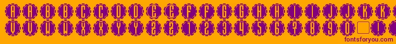 Steamcog Caps Font – Purple Fonts on Orange Background