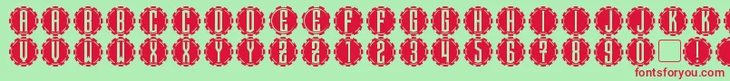 Steamcog Caps Font – Red Fonts on Green Background