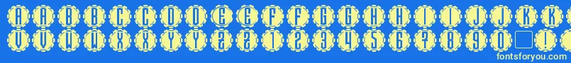 Police Steamcog Caps – polices jaunes sur fond bleu