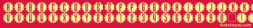 Steamcog Caps Font – Yellow Fonts on Red Background