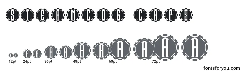 Größen der Schriftart Steamcog Caps