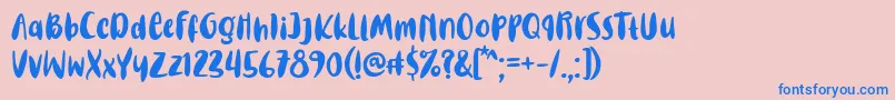 フォントSteaming Grill Font – ピンクの背景に青い文字