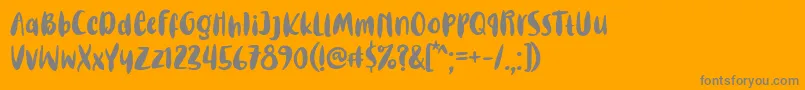 Шрифт Steaming Grill Font – серые шрифты на оранжевом фоне