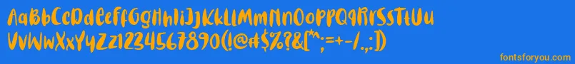 Steaming Grill Font Font – Orange Fonts on Blue Background