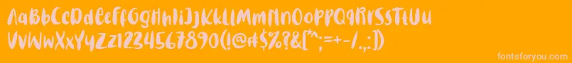 Steaming Grill Font-Schriftart – Rosa Schriften auf orangefarbenem Hintergrund