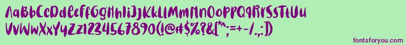 Police Steaming Grill Font – polices violettes sur fond vert
