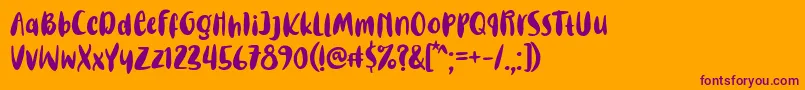 Steaming Grill Font Font – Purple Fonts on Orange Background
