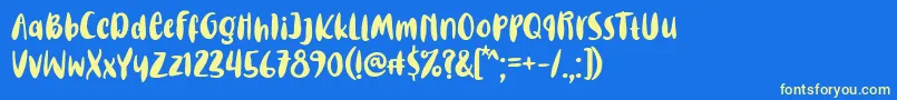 Steaming Grill Font Font – Yellow Fonts on Blue Background