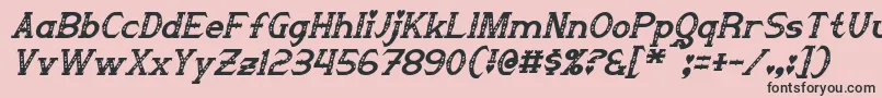 フォントSteampuff Italic – ピンクの背景に黒い文字