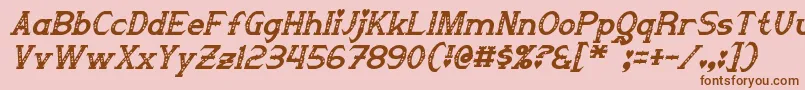 フォントSteampuff Italic – ピンクの背景に茶色のフォント