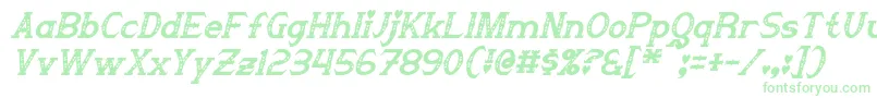 Fonte Steampuff Italic – fontes verdes em um fundo branco