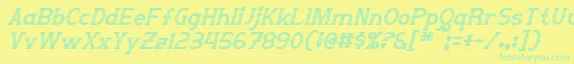 Steampuff Italic Font – Green Fonts on Yellow Background