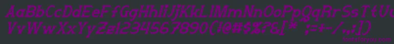 Steampuff Italic-Schriftart – Violette Schriften auf schwarzem Hintergrund