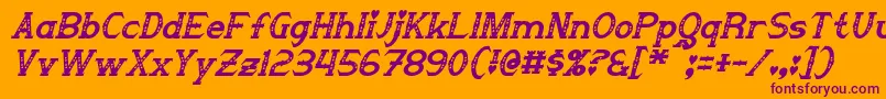 Steampuff Italic-fontti – violetit fontit oranssilla taustalla