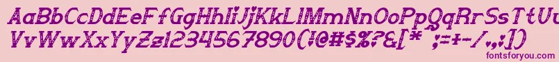 Steampuff Italic Font – Purple Fonts on Pink Background