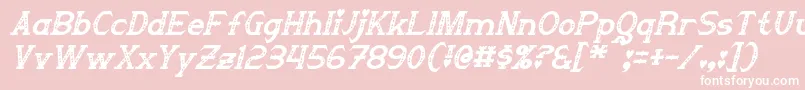 Steampuff Italic Font – White Fonts on Pink Background