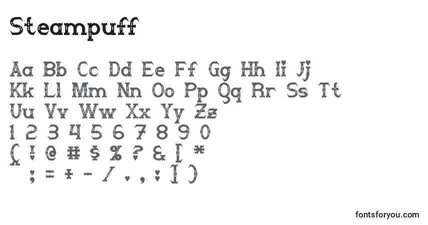 Шрифт Steampuff (141942) – алфавит, цифры, специальные символы