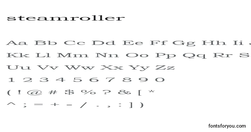 Шрифт Steamroller (141944) – алфавит, цифры, специальные символы