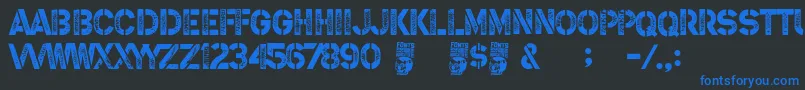 Steel Soldier Font – Blue Fonts on Black Background