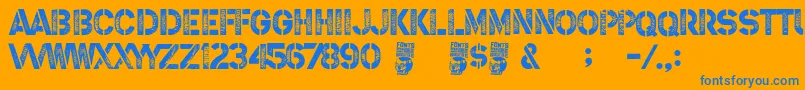 Steel Soldier Font – Blue Fonts on Orange Background