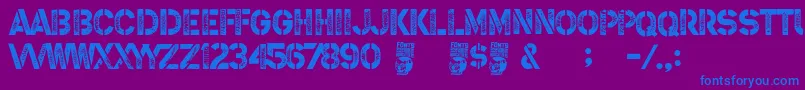 Steel Soldier Font – Blue Fonts on Purple Background