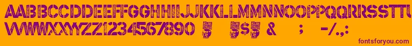 Steel Soldier Font – Purple Fonts on Orange Background