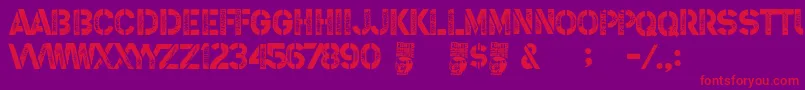 Steel Soldier Font – Red Fonts on Purple Background