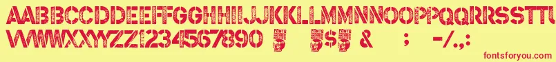 Steel Soldier Font – Red Fonts on Yellow Background