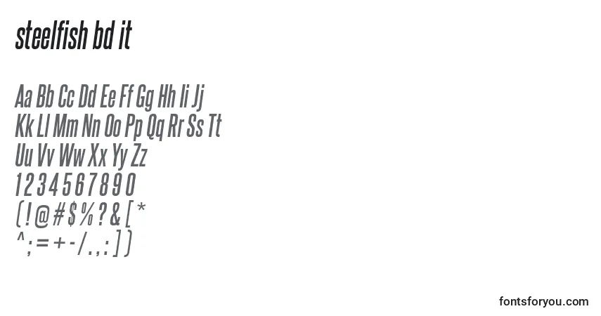 Шрифт Steelfish bd it – алфавит, цифры, специальные символы