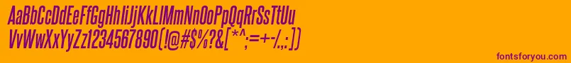steelfish bd it Font – Purple Fonts on Orange Background