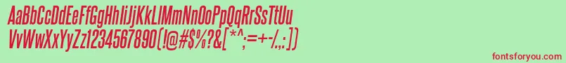steelfish bd it Font – Red Fonts on Green Background