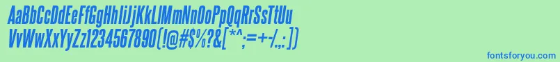 フォントsteelfish eb it – 青い文字は緑の背景です。