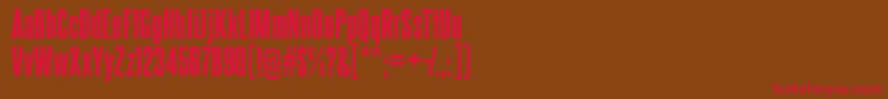 フォントsteelfish eb – 赤い文字が茶色の背景にあります。
