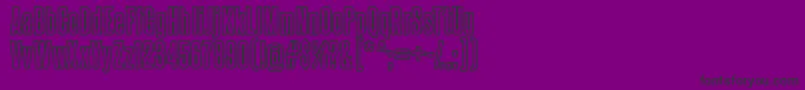 steelfish outline-Schriftart – Schwarze Schriften auf violettem Hintergrund