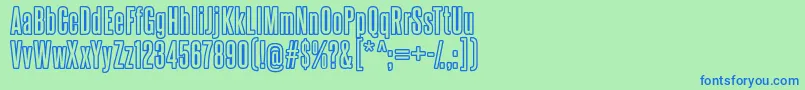 フォントsteelfish outline – 青い文字は緑の背景です。