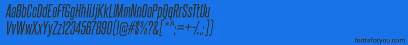 フォントsteelfish rg it – 黒い文字の青い背景