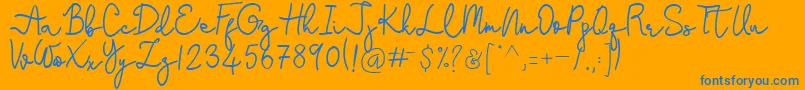 Stefani-fontti – siniset fontit oranssilla taustalla