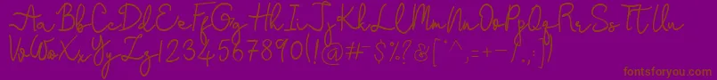 Stefani Font – Brown Fonts on Purple Background