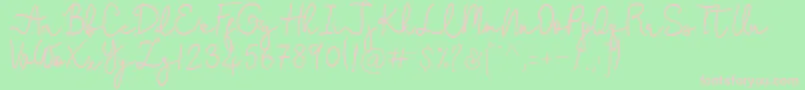 Stefani Font – Pink Fonts on Green Background